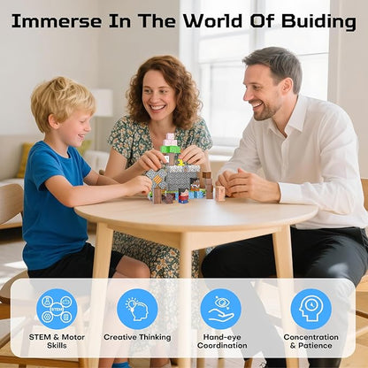 100PCS Magnetic Blocks, Magnet Tiles Toys for Kids, Magnetic Building Blocks Cubes, STEM Montessori Stacking Magnets for Kids, Birthday Gifts for Boys and Girls Age 3+ Years Old