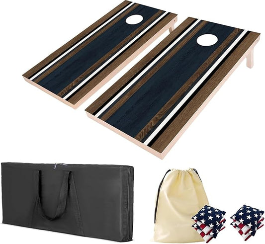 4×2FT Cornhole Board Set,Wooden Corn Hole Games for Adults Bean Bag Toss Game Set, with Corn Hole Bags Set 8,2 Cornhole Boards and a Carrying Case for Wedding/Party/Outdoor/Hiking/Yard