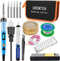 Electronics Soldering Iron Kit - 80W Digital LCD Solder Gun with ON/OFF Switch Adjustable Temperature Controlled and Fast Heating Thermostatic Design Welding Tools for DIY Welding Circuit Board (80W)