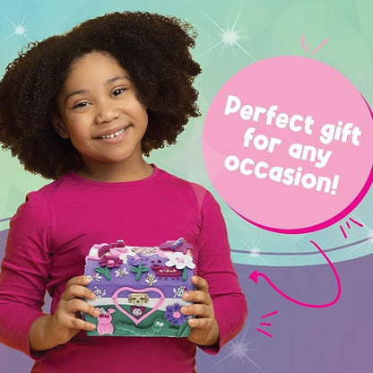 PURPLE LADYBUG Design Your Own Jewelry Box Craft Kit with Clay & Gem Stickers – Craft for Girl 8-12, Girls Arts & Crafts Age 6-8 & Up – Birthday Gift for Girls 8-10 Years Old