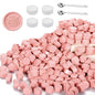 Yoption 360Pcs Dusty Pink Sealing Wax Beads, Sealing Wax Kit for Wax Seal Stamp, Hexagon Wax Seal Beads with 4Pcs Tea Candles and 2 Wax Seal Spoon