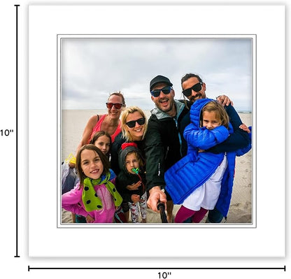 12x12 Mat for 8x8 Photo - Precut White on White Double Mat Picture Matboard for Frames Measuring 12 x 12 Inches - Bevel Cut Matte to Display Art Measuring 8 x 8 Inches - Acid Free ONE MAT