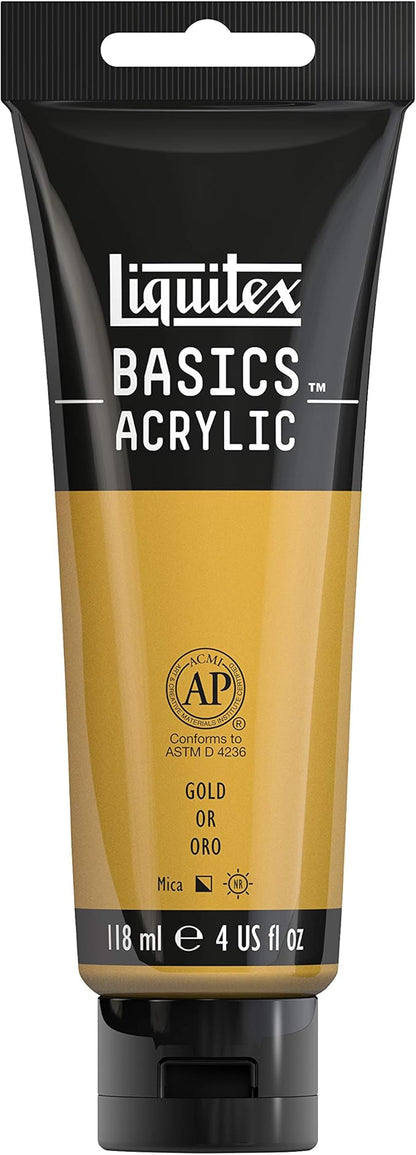 Liquitex BASICS Acrylic Paint, 118ml (4-oz) Tube, Gold