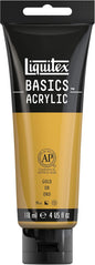 Liquitex BASICS Acrylic Paint, 118ml (4-oz) Tube, Gold