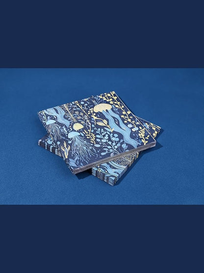 Premium Designer Paper Napkins, 3-Ply 6.5 x 6.5-inches Fold Disposable Decorative Lunch Dinner Napkin (20, Deep Blue)