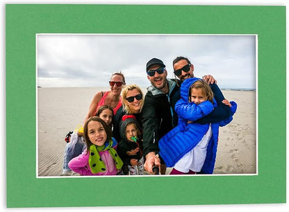 5x7 Mat for 8.5x11 Frame - Precut Mat Board Acid-Free Show Kit with Backing Board, and Clear Bags Bright Green 5x7 Photo Matte Made to Fit a 8.5x11 Picture Frame Matboard for Framing, Pack of 10 Mats
