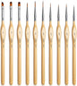 Golden Maple Miniature Paint Brushes 10pcs Detail Paint Brushes Flat Angle Filbert Fine Detail Brush Set for Acrylic, Watercolor, Miniature Models