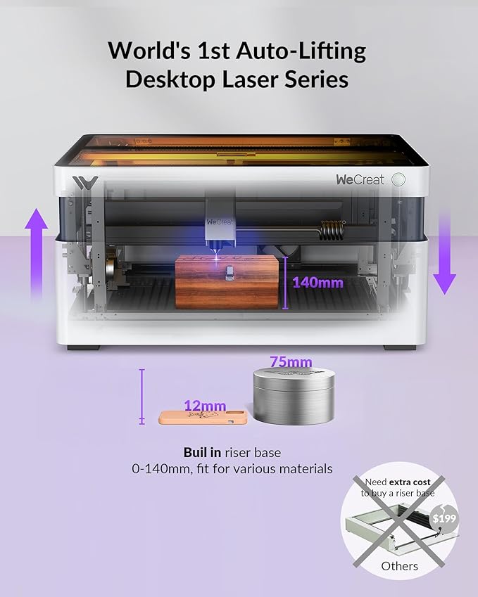 WECREAT Vision 20W Laser Engraver, with Smart HD Camera & Auto-Lifting, Desktop Diode Laser Engraver and Cutter Machine for Beginners Wood Acrylic Metal Leather DIY Gift Making