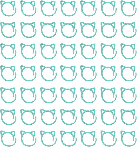 uxcell 50pcs Stitch Markers, Spiral Stitch Markers Crochet Needle Clip Counter Knit Ring Crochet Locking Sewing Accessories for DIY Handcraft Knitting and Crocheting, Lake Blue