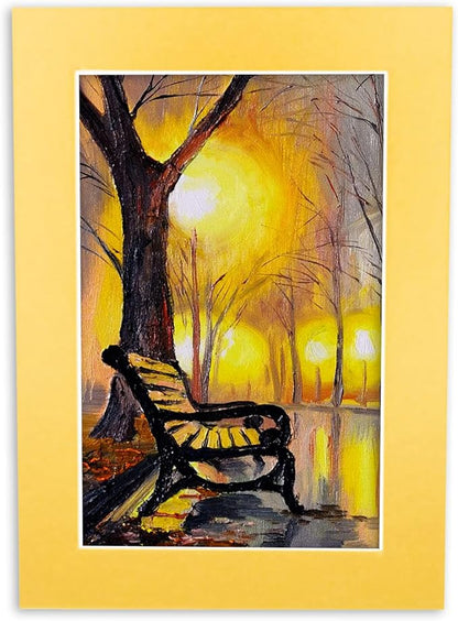 8x10 Mat Bevel Cut for 5.5x8.5 Photos - Acid Free Metallic Gold Precut Matboard - For Pictures, Photos, Framing - 4-ply Thickness