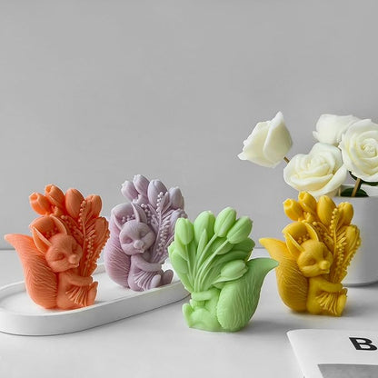 Squirrel Tulip Candle Resin Mold - Resin Casting Silicone Molds for Home Decor & Candle Making Wave Spiral Mold