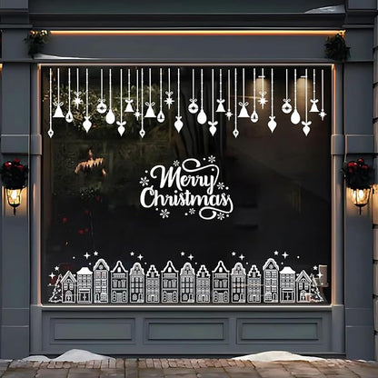 Christmas Stencils for Crafts Reusable Christmas Window Stencil Xmas Village House Holiday Stencils for Painting on Wood Door Mats Fabrics Decor