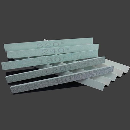 10pcs Triangular Sharpening Stone Sticks Set, 5.92inch Green Silicon Carbide Oil Stones, Grit Sizes 80#-3000# for Models, Metal, & Knife Cutting Tools