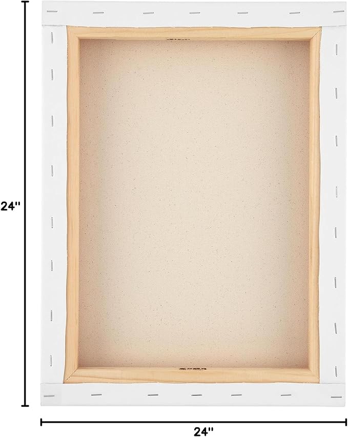 SoHo Urban Artist, 24x24 Heavyweight Stretched Cotton Canvas for Painting - 1.5" Deep- 3 Pack, Triple Primed, 100% Cotton Canvas, Archival, Universal Primed for Oil, Acrylic, Alkyd, Mixed Media