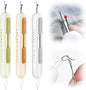 2 in 1 Needle Threader Seam Ripper Tool for Easy Needle Threading and Stitch Removal, Multifunctional Hand Sewing Tools Automatic Threading Tool Stitch Ripper (Beige & Green & White)