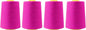 Mandala Crafts 4 Pack of Serger Threads Cones Spools - 20S/2 24000 Yards Polyester Fuchsia Threads for Sergers Machine and Overlock Quilting Sewing Machine