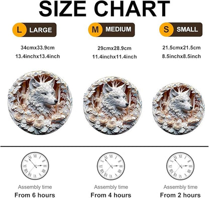Wooden Puzzles Adults, 3D Wolf Wooden Puzzles 100 Pieces, Unique Animal Shaped Wood Challenging Jigsaw Puzzles Gifts for Adults, 8.5x8.5in
