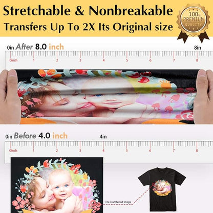 TransOurDream Tru-Iron on Heat Transfer Paper for Dark Fabric (15 Sheets, 8.5x11") T Shirt Transfers Paper for Inkjet Printer Printable Heat Transfer Vinyl for T-Shirts (TOD-7-15)