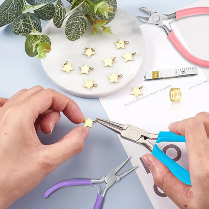 3 Pack Jewelry Pliers Set, Mini Pliers Set with Needle/Round, Carbon Steel Jewelry Tools with Storage Box, Applicable to Jewelry Making Supplies, Handicrafts, Earring Making