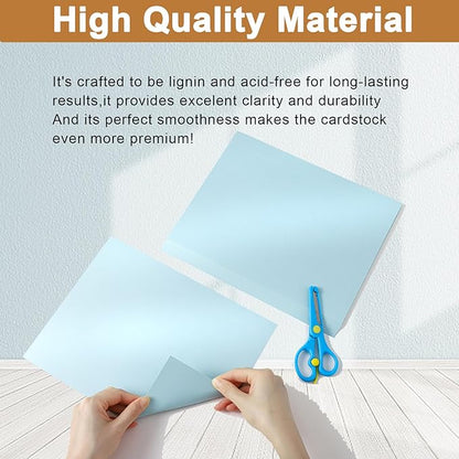 40 Sheets Blue Shimmer Cardstock 8.5 x 11 Metallic Paper, 75lb light blue Card Stock Craft Paper for DIY Card Making, Thank You Cards, Invitations, Anniversary Cards, Birthday