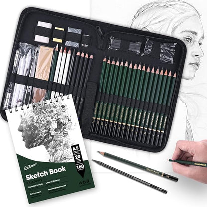 43 Pack Sketch Pencils for Drawing Charcoal Pencil Sketching Set with Sketchbook, Pencils, Charcoal, Graphite and More for Artists, Professionals or Beginners