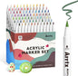 Arrtx 90 Colors Paint Markers, Acrylic Paint Pens for Artists Adults Coloring Drawing - Extra Brush Tip for Rock Painting, Wood, Canvas, DIY Crafts Making Art Supplies