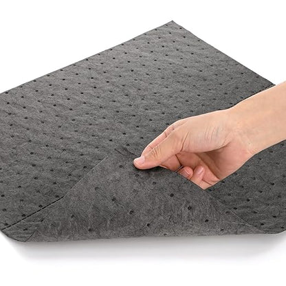 Okllen 50 Pcs Oil Absorbent Pads, 16"x18" Pigmats Spill Pads Dimpled Texture for Fast Spill Cleanup for Garage, Workshop & Industrial Use
