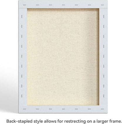 PHOENIX 16x20 Inch 6 Pack Artist Canvas - Large Stretched Canvases for Painting - 3/4 Inch Profile, 100% Cotton 11 Oz. Gesso Primed White Blank Professional Canvas Oil & Acrylic Paints