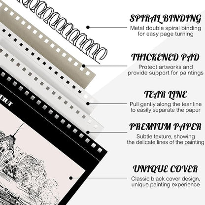 12 Pack Sketch Book, 8.5 x 11Inch Sketchbook, 68lb/100gsm Top Spiral Bound Sketch Pad, Acid Free Art Supplies Drawing Painting Sketching Paper for Teens Adults Artists (30 Sheets Each)