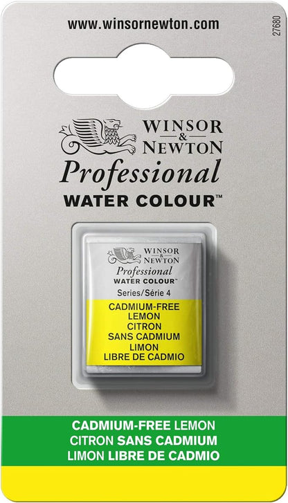 Winsor & Newton Professional Water Colour Paint, Half Pan, Cadmium-Free Lemon