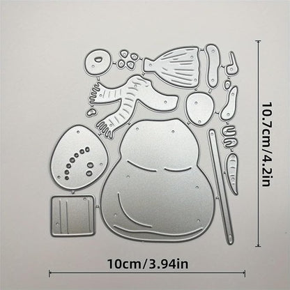 Festivals Metal Cutting Die for Scrapbooking, Christmas Cut Stencils for DIY Scrapbook Photo Album Decorative Paper Card, Card Making Supplies, Embossing (Snowman 4.2 x 3.9 in)