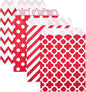 KEYYOOMY 100 Pcs Red Candy Buffet Bags - Small Polka Dot Paper Treat Bags for Wedding & Birthday Party (5 x 7 inch)