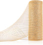 Anivia Deco Mesh Ribbon, 10inch x 30 Feet Each Roll Metallic Foil Mesh Ribbon for Wreaths Swags, Holloween, and Christmas Tree Decoration (Natural)