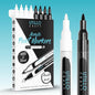 White+Black Paint Pen (8-Pack) Extra Fine Tip Made in Japan | Bold Color+100% Coverage | For Rock, Wood, Glass, Paper, Fabric, Canvas, Metal and More! | 0.7mm Paint Pens | Acrylic Paint Pens