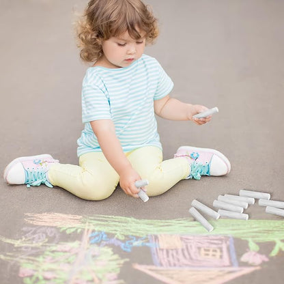 25 Pcs Sidewalk Chalks for Kids Non Toxic Jumbo Chalk for Party Gift Outdoor Art Classroom Play Painting (White)