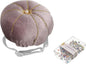 HARFINGTON Wrist Pin Cushion Wristband Sewing Pincushion Polyester Pin Holder Wearable Pumpkin Shaped Needles Wristband with 100 Head Needles for Sewing Quilting DIY Crafts, Gray