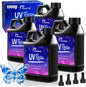 UV Resin 1000g, Hard Type Clear Beginner-Friendly Kit, Upgraded Formula & Crystal Clear for Jewlery Making, Art Craft, 250g*4 Resin UV Kit for Earring, Pendant, DIY