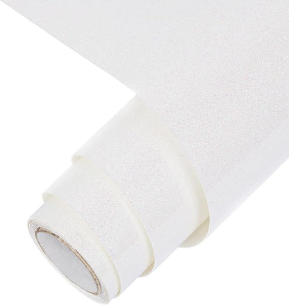 TORC Iridescent White HTV Heat Transfer Vinyl Roll 12 in x 5 ft Sparkly Rainbow White Iron-on Transfer for T-Shirts