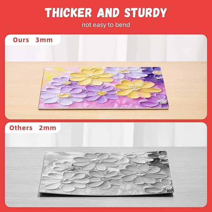 Simetufy 4 Pack 9x12Inch Canvas Boards for Painting, Blank Canvas Panels, Gesso Primed Acid-Free 100% Cotton for Acrylics Oil Watercolor Tempera Paint