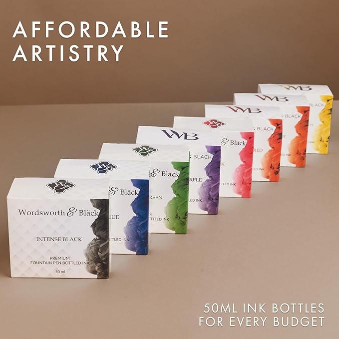 Wordsworth and Black Fountain Pen Ink Bottle (50 ml) Premium Luxury Edition, [Orange] Fountain Pens Bottled Ink; Classic Designed Bottle Smooth Flow 50 ml