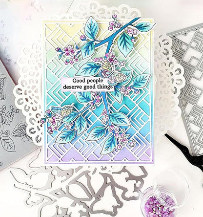 Cutting Dies Metal Stencils Scrapbooking Tools Flowers Lace Frame DIY Embossing Template for Paper Card Making Album Arts Crafts Supplies (Frame 4)