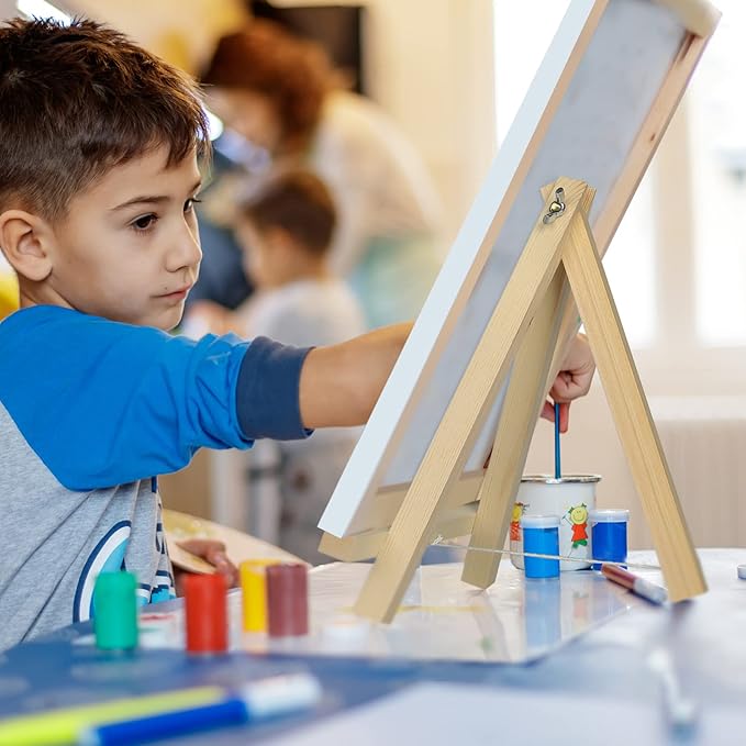 Kinlink 9 Inch Tall Wood Easels for Display Set of 18, Display Easel Tabletop, Painting Easel Stand for Artist Students