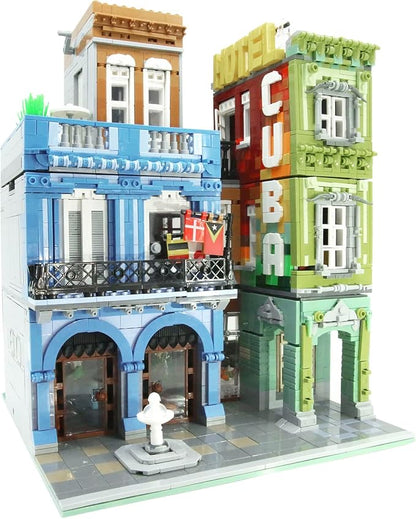 ZenithFlow Street View Building Blocks Kit, Cuba Hotel Mini Blocks Construction Toys European Architecture Model House Store Building Set, Idea Gifts Home Decoration Collection for Adults (3959 PCS)