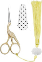 BIHRTC 4.5Inch Bird Sewing Scissors Craft Threading Scissors with Leather Cover Tassel Stainless Steel Scissor for Embroidery Sewing Crafting Needlework DIY Artwork Housework