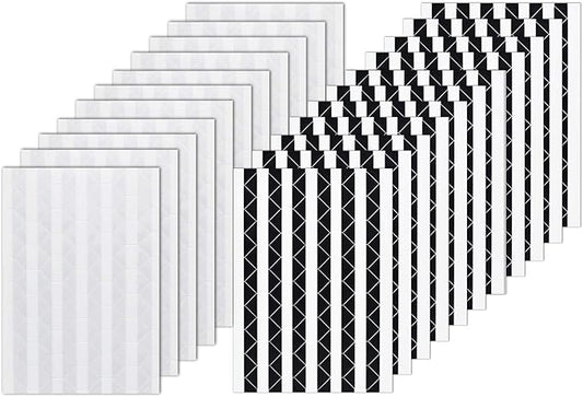 VIPbuy 2244 Count Photo Mounting Corner Stickers Self Adhesive for Scrapbooking Photo Album Diary DIY Craft, 22 Sheets (Black & Clear)