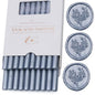 Grey Blue Wax Seal Sticks 20pcs, Glue Gun Sticks for Seal Stamp, Premium Sealing for Envelope Letter Wedding Invitation Craft Adhesive, Great Gift Ideas (Mini Size)