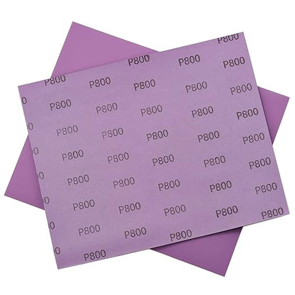 Sandpaper 800 Grit, Wet Dry Sanding Sheets 9 x 11 Inch, Advanced White Fused Alumina Abrasive Sander Paper for Wood Furniture Finishing, Metal Sanding, Automotive Polishing,12-Sheets