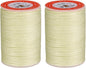 uxcell Round Leather Sewing Waxed Thread, 55m / 60 Yards Polyester Wax String, 0.80mm Wax Stitching Cord for Leather Crafts, Bookbinding, Bracelets Braided, Beige, 2pcs