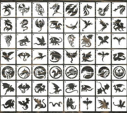 Dragon Stencils for Painting 3inch Reusable Dragon Stencil Template Stencils for Crafts Paint Stencils for Painting on Wood Wall Card Fabrics