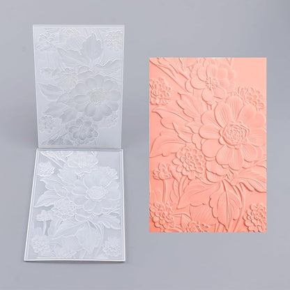 BAOFALI 3D Embossing Folder for Card Making Texture Fades Blossom Bloom Floral Plastic Embossing Folder Template for DIY Scrapbooking Paper Card Making Paper Card Embossing Stencil